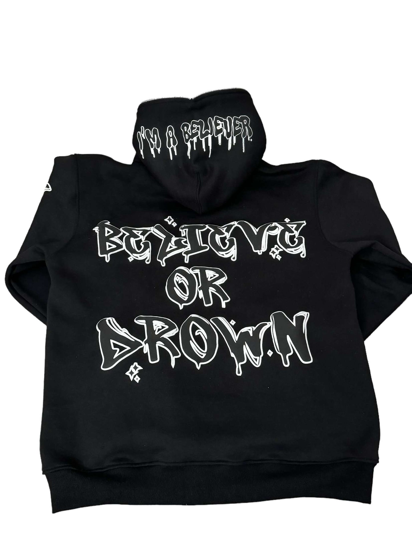 (Pre order)Black I’m a Believer Full Zip Hoodie