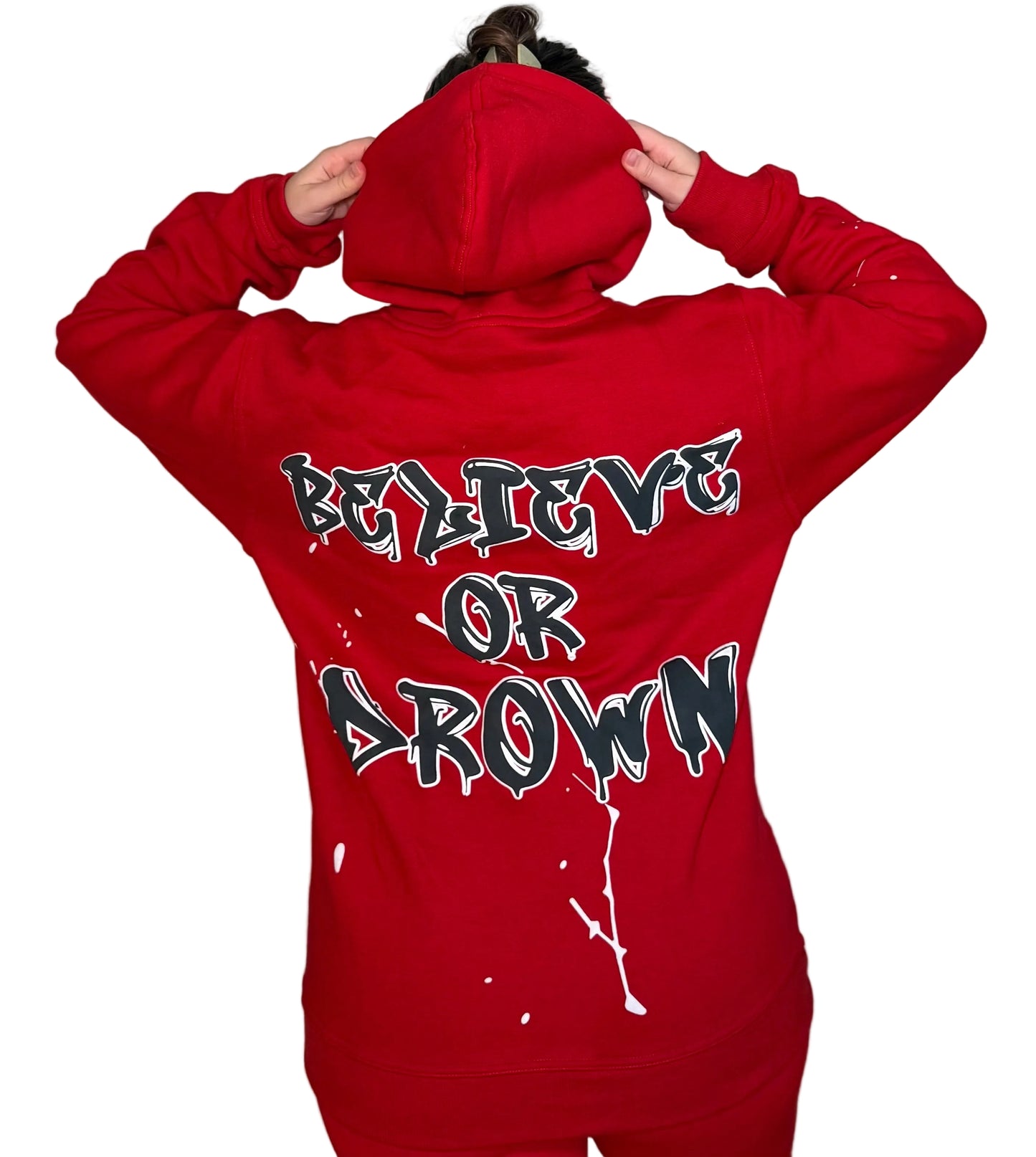 Red “splash” Hoodie