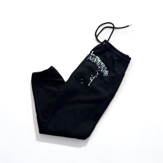 (Pre Order)Black “Splash” cuffed Joggers